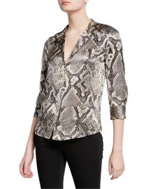 LAgence Aoki Snake Blouse at Neiman Marcus